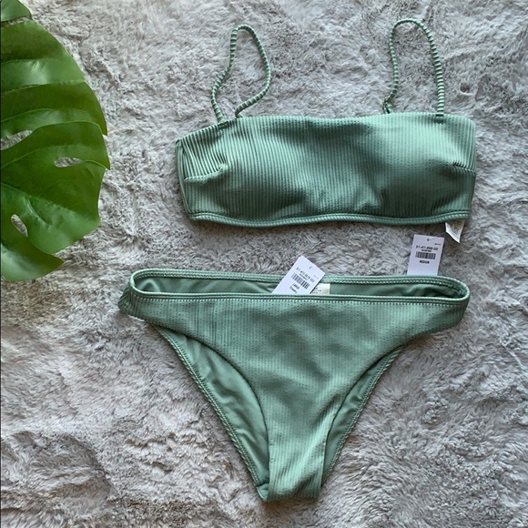 Hollister Other - Hollister Ribbed Olive bikini set